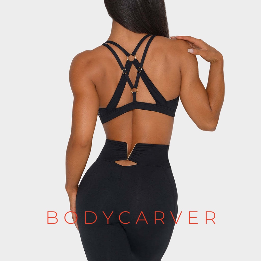 Bodycarver ชุดสปอร์ตบรา กางเกงเลกกิ้ง เอวสูง กันกระแทก สําหรับผู้หญิง ใส่เล่นโยคะ ฟิตเนส
