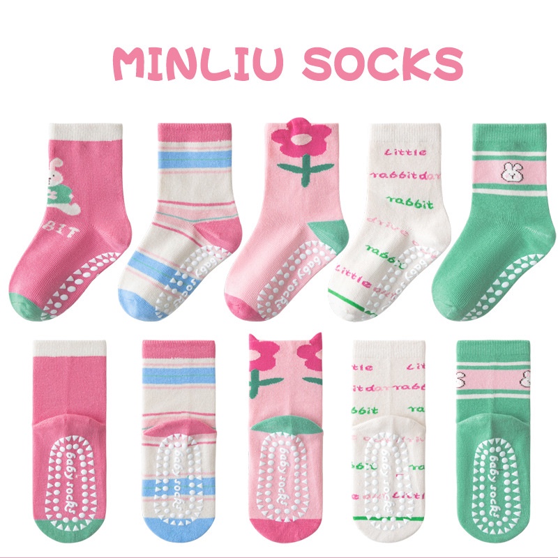 ถุงเท้าเด็กผู้หญิง ถุงเท้าไม่ลื่น ลายการ์ตูนน่ารักสำหรับเด็ก - รูปที่ 4