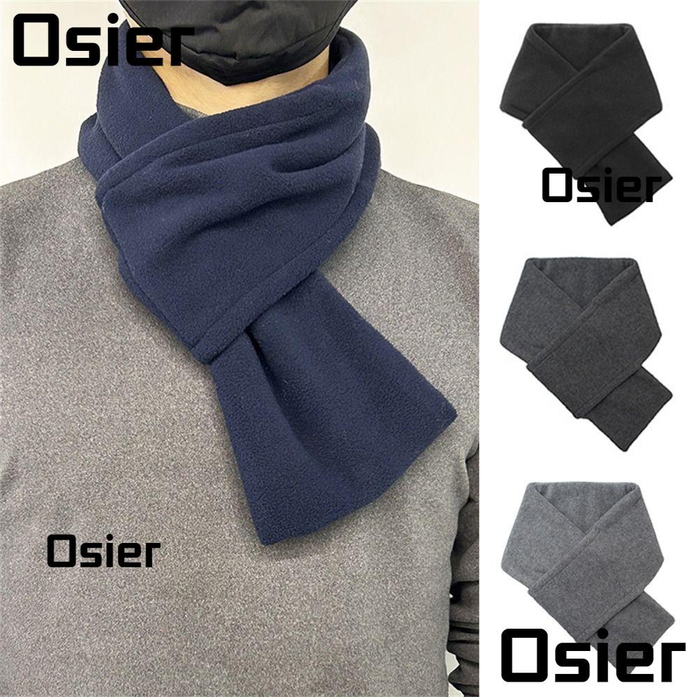 Osier1 ผ้าพันคอ ผ้าฟลีซ แบบหนา กํามะหยี่ กันลม ให้ความอบอุ่น แฟชั่นฤดูหนาว สําหรับผู้ชาย