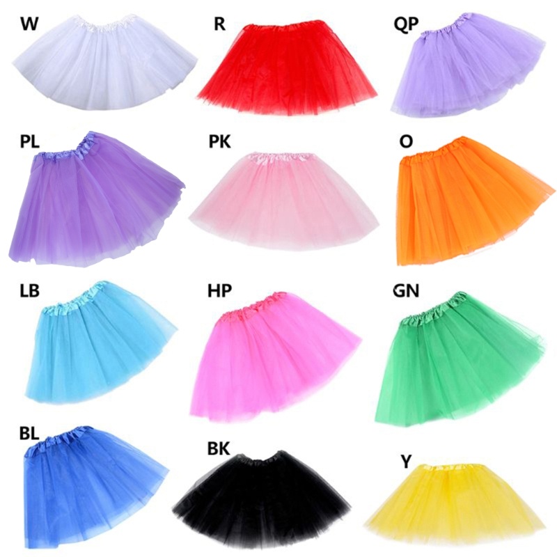 Lu 12 สีผู้หญิงผู้ใหญ่สามชั้น Tulle Tutu กระโปรงบัลเล่ต์จีบ Sweet Candy Co