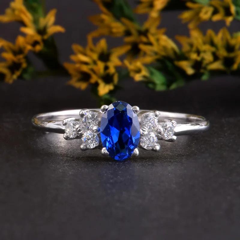 แฟชั่น 925 เงินสเตอร์ลิง Elegant Lady รูปไข่ Zirconia แหวนสําหรับหมั้นพิธี Timeless เครื่องประดับสําหรับงานแต่งงานแฟชั่นนิ้วมืออุปกรณ์เสริม ราคา ถูกที่สุด ดีลบีเคเค