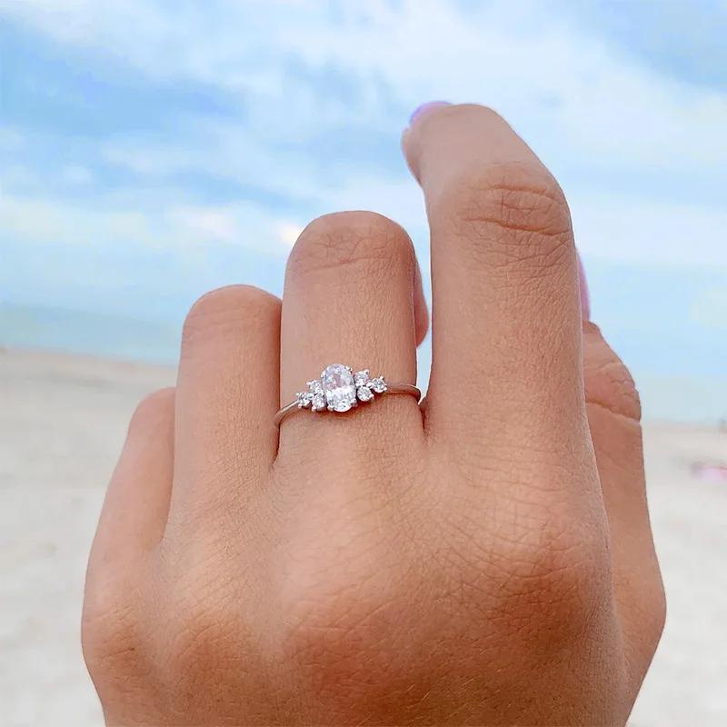 แฟชั่น 925 เงินสเตอร์ลิง Elegant Lady รูปไข่ Zirconia แหวนสําหรับหมั้นพิธี Timeless เครื่องประดับสําหรับงานแต่งงานแฟชั่นนิ้วมืออุปกรณ์เสริม ราคา ถูกที่สุด ดีลบีเคเค แกลเลอรีภาพที่ 6
