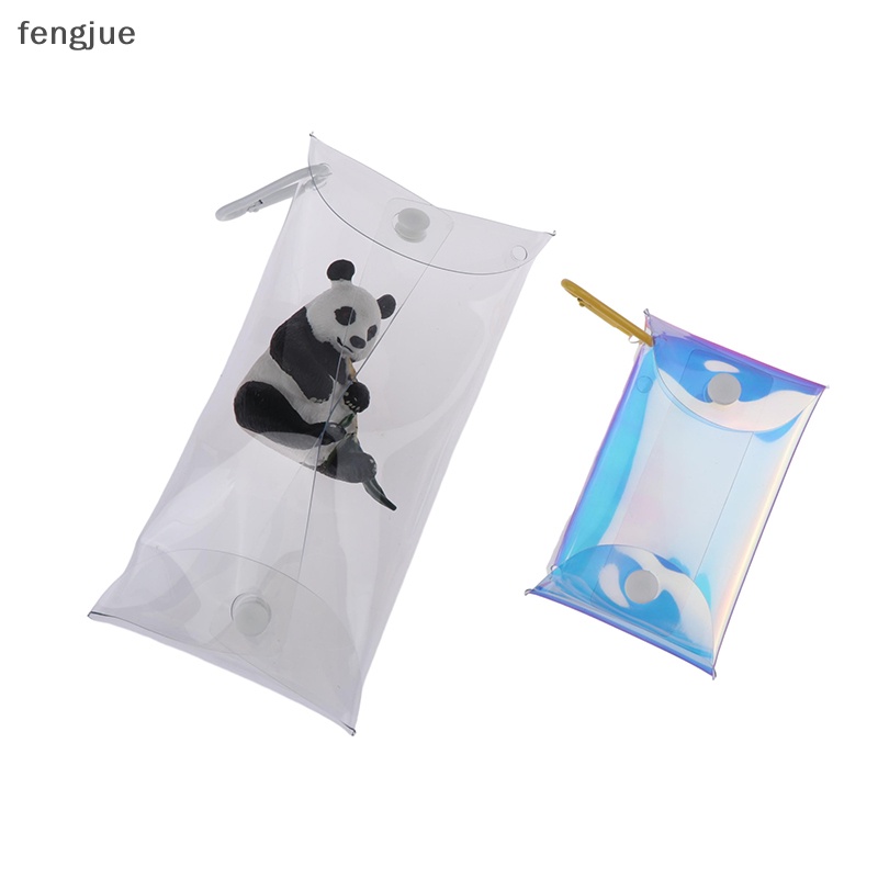 Fengjue กระเป๋าใส่เหรียญ พวงกุญแจ แบบใส ทรงสี่เหลี่ยม ลายตุ๊กตาอนิเมะ ขนาดเล็ก TH