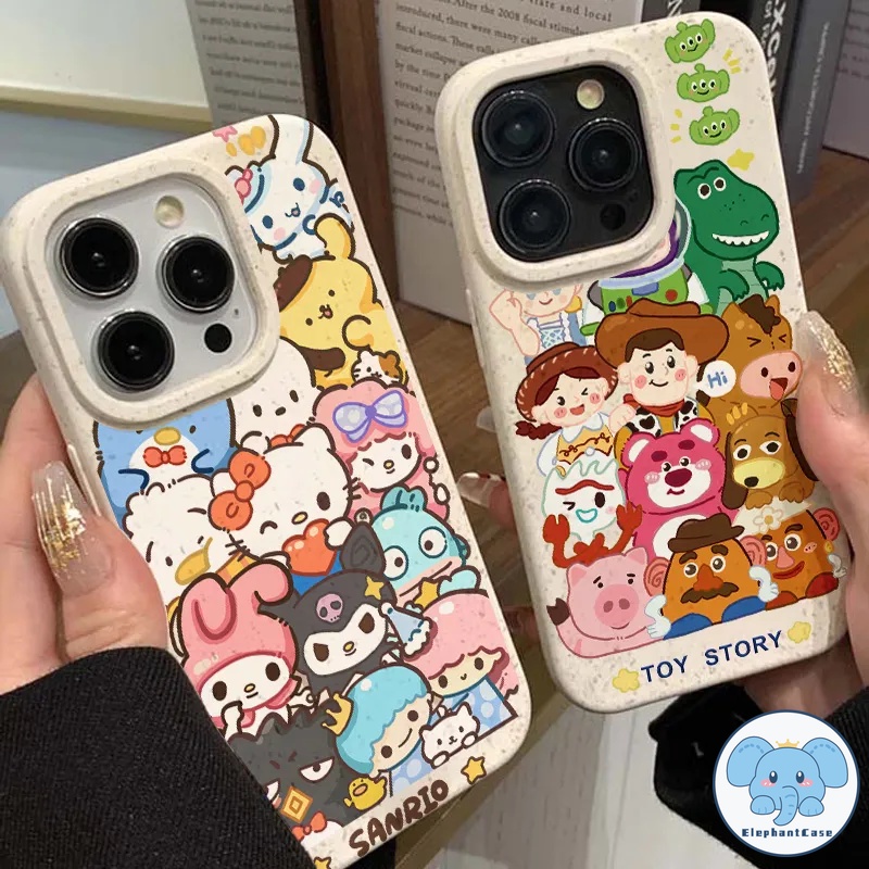 การ์ตูนอะนิเมะ Toy Story Sanrio กรณีคนต่างด้าวน่ารัก iPhone 11 13 15 14 12 Pro Max 7 8 6 6s 14 15 Plus X XR XS MAX