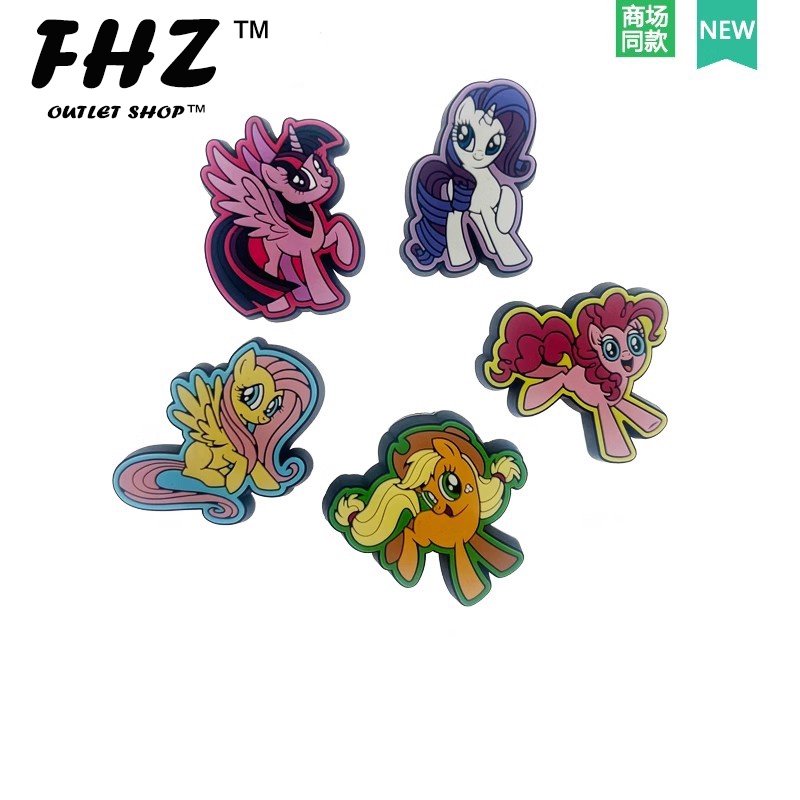 อุปกรณ์เสริมหัวเข็มขัด ลายการ์ตูน My Little Pony น่ารัก สําหรับรองเท้า Crocs Jibbitz