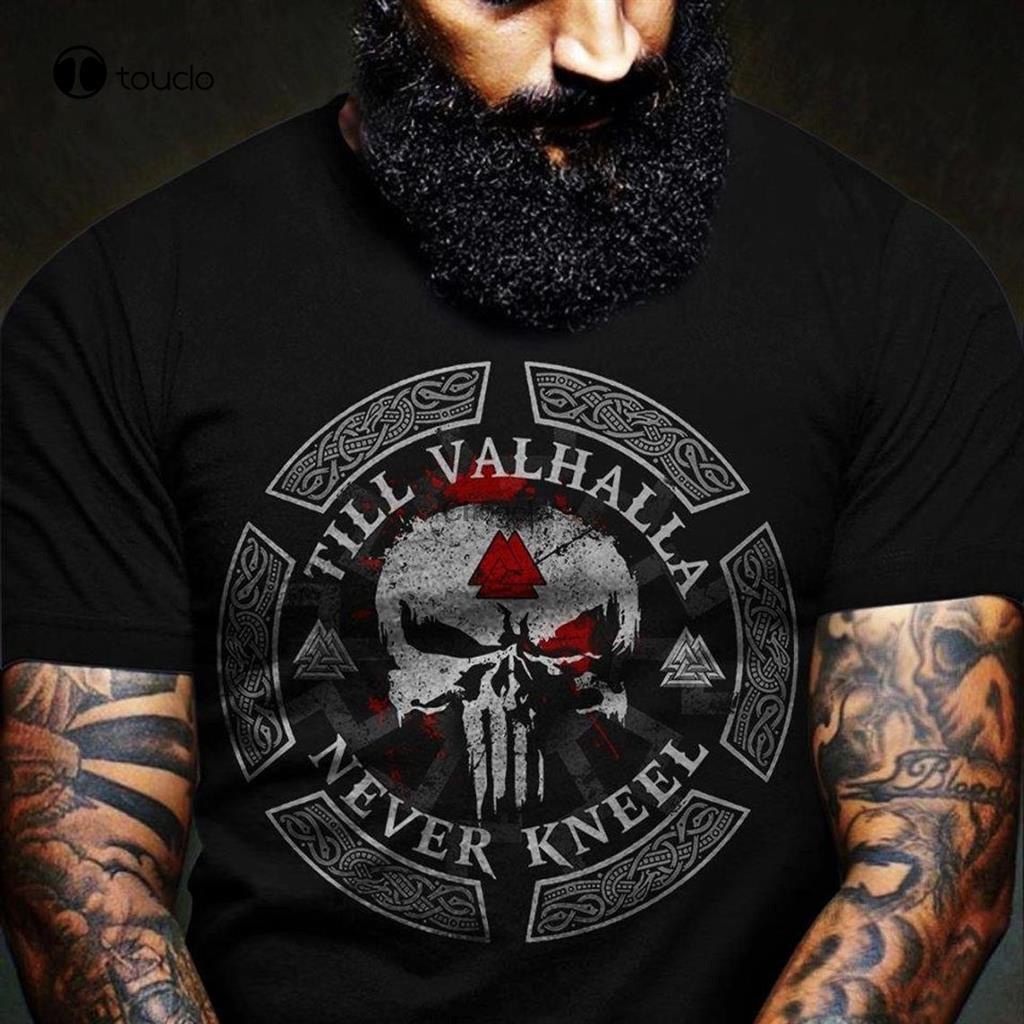 ดวงดาว local Valhalla T-Shirt  Viking Shirt For Men  Viking Heritage T-Shirt Nordic Odin Tee  Thor'S