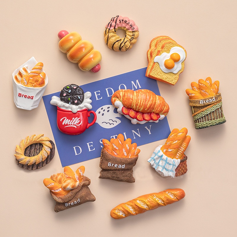 แม่เหล็กติดตู้เย็นรูปอาหาร เรซิ่น ของขวัญน่ารัก ลูกอม ตกแต่งตู้เย็น ไวท์บอร์ด DIY ของขวัญ ของแต่งครัว