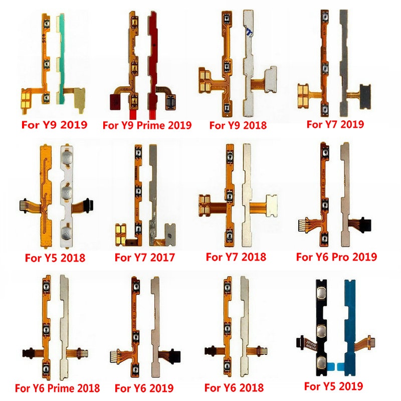 & ใหม่เปิดปุ่มปรับระดับเสียง Flex Cable สําหรับ Huawei Y9 Y7 Y6 Pro Y5 Prime 2019 2018 2017 อะไหล่ซ่อมและ 1FCX