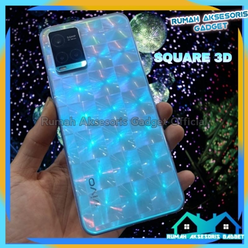 Backskin Garskin ผิวคาร์บอน SQUARE 3D OPPO anti-เชื้อรา A37 Neo 9 A39 A57 เก่า A58 2023 A78 A98 A11K