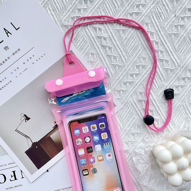 [สงกรานต์]ซองกันน้ำยกโหล ซองใสกันน้ำ ซองกันน้ำ ลอยได้ ซองใส่โทรศัพท์กันน้ำ แถมสายห้อยคอ มือถือไม่จม มี ถุงลม - รูปที่ 4