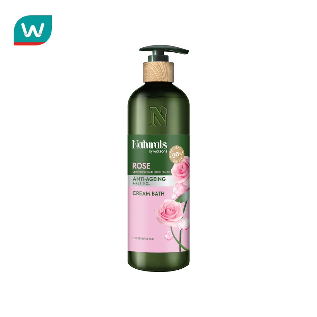 Naturals by Watsons เนเชอรัล บาย วัตสัน โรส ครีม บาธ 490มล.