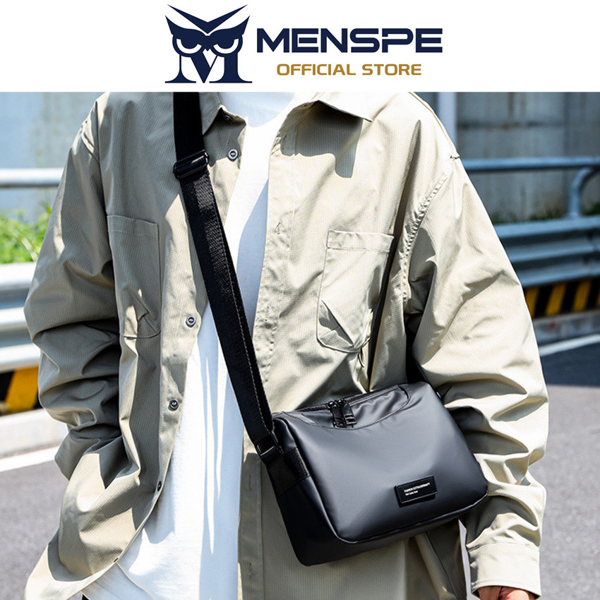 Menspe Mens กระเป๋าสะพาย Simple Cross Body กระเป๋า Casual น้ําหนักเบา Messenger กระเป๋าโทรศัพท์ขนาดใหญ่ความจุกันน้ํา Leisure Sport Street กระเป๋า