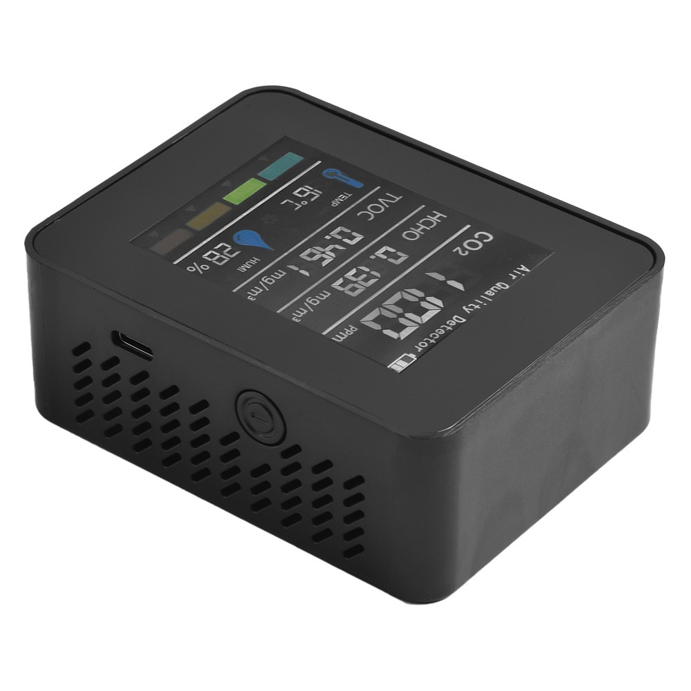 เครื่องวัดคุณภาพอากาศประสิทธิภาพสูง CO2 HCHO TVOC AQI เครื่องวัดความชื้นอุณหภูมิ