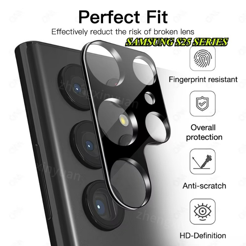 SAMSUNG 1-3PCS กล้องป้องกันฟิล์มสําหรับSamsung Galaxy S25 Ultra Plus S25FE 5G 2025 3Dกล้องเลนส์ป้องก