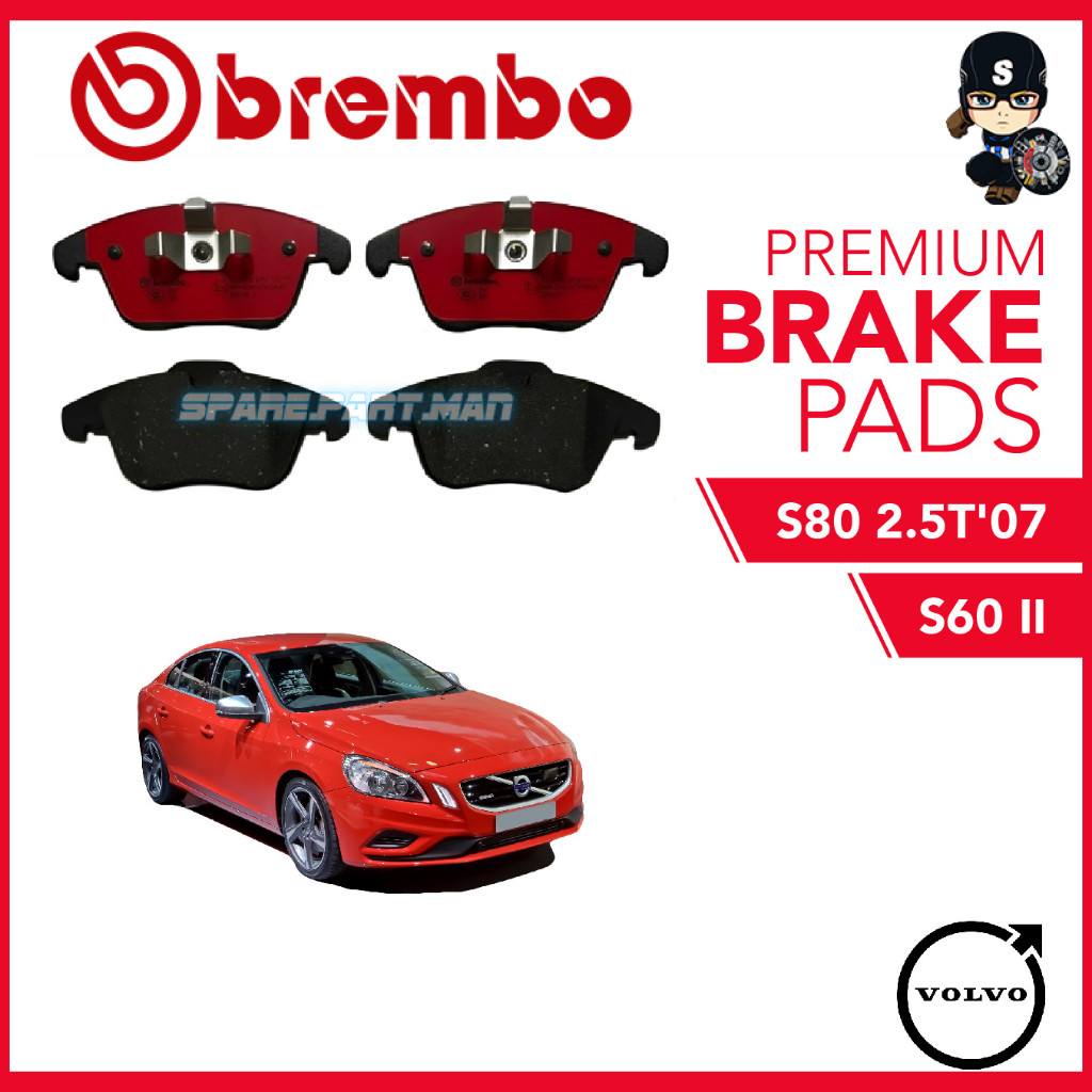ผ้าเบรคหน้า BREMBO NAO Volvo S80 2.5707,S60 II