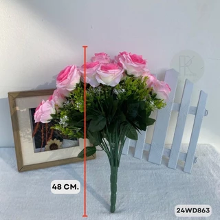 กุหลาบช่อ36ดอก ดอกไม้ประดิษฐ์ ขนาดความยาว48cm.หน้าดอก8cm.