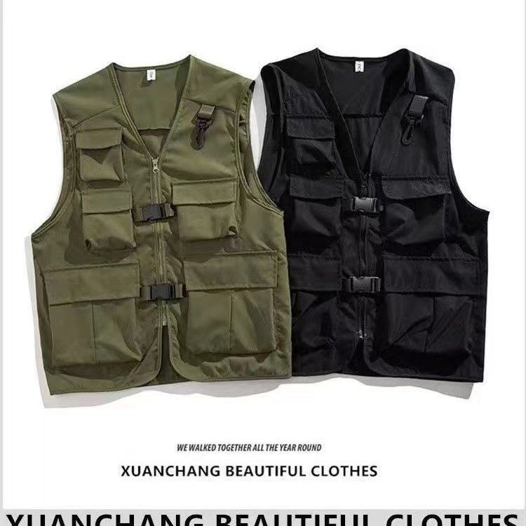 New Men's Vest Tactical Summer Photographer Waistcoat Tool Many Pocket Work Sleeveless Jacket