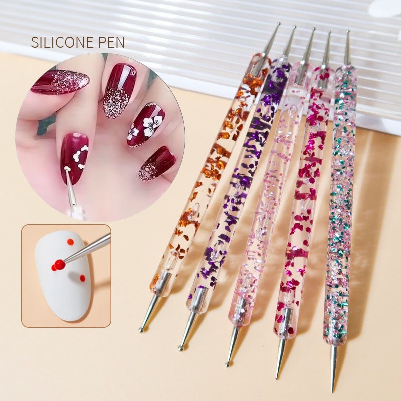 5Pcs ไม้ดอท แต้มเล็บ ตกแต่งทำเล็บ วาดลวดลาย แต้มเล็บ เครื่องมือทำเล็บ อุปกรณ์แต่งเล็บ ตกแต่งทำเล็บ วาดลวดลาย