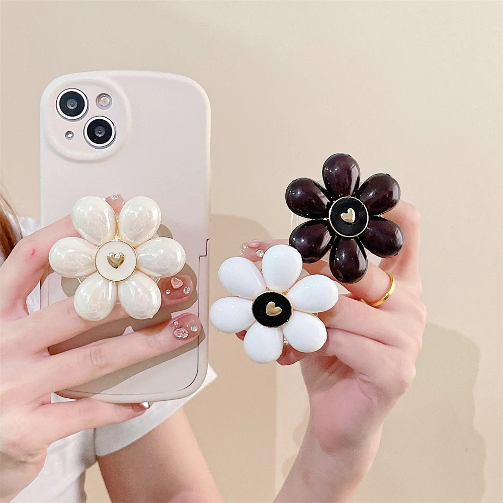 Ins น่ารัก 3D Glossy ดอกไม้โทรศัพท์ Grip Tok Griptok Magnetic Magnetic Poosocket เกาหลีผู้ถือแหวนสําหรับ IPhone โทรศัพท์ขาตั้งผู้ถือ