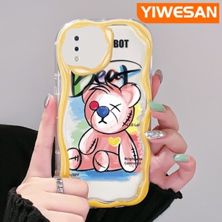 เคสโทรศัพท์มือถือแบบนิ่ม ใส กันกระแทก ลายการ์ตูนหมีน่ารัก สีชมพู สําหรับ VIVO Y93 Y93s Y91 Y91i Y95