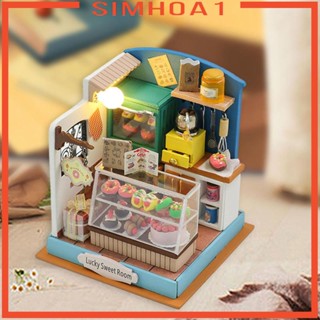 [Simhoa1] บ้านตุ๊กตาจิ๋ว พร้อมไฟ LED ของเล่นเพื่อการศึกษา สําหรับเด็ก