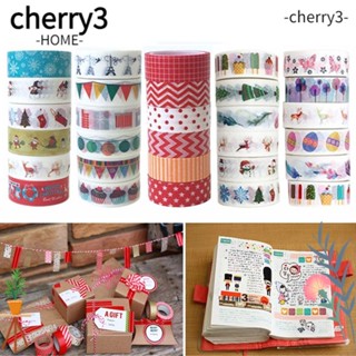 Cherry3 สติกเกอร์เทป ลายคริสต์มาส 6 ม้วน สําหรับตกแต่งสมุดภาพ