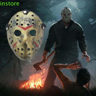 Instore หน้ากากฮอกกี้ ปาร์ตี้ฮาโลวีน ของขวัญ อุปกรณ์ประกอบฉาก Jason Voorhees Face Headwear หน้ากากฮาโลวีน