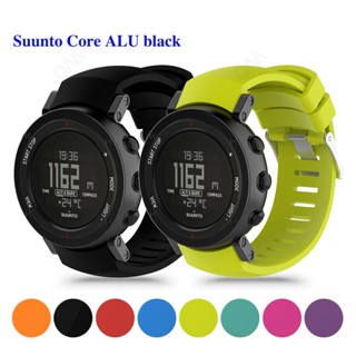 สายนาฬิกาข้อมือซิลิโคน สีดํา แบบเปลี่ยน สําหรับ Suunto Core ALU