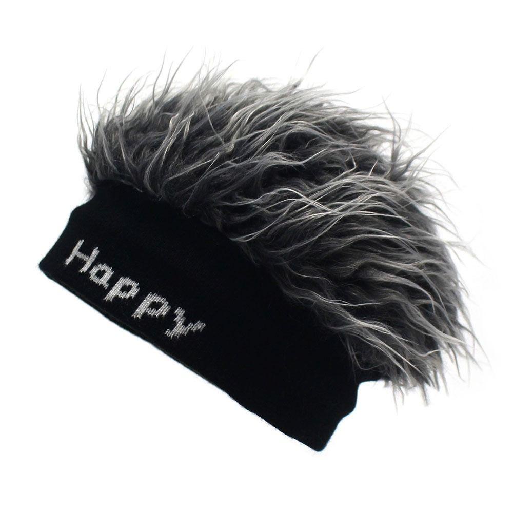 Mocho ผมปลอม หมวกกะโหลก, หมวกกีฬา ฮิปฮอป สนุก ผมสั้น, หมวกบีนนี่ ขนปุยสังเคราะห์ สตรีท ปีกกว้าง ไม่มีปีก สําหรับผู้ชาย - รูปที่ 2