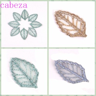 Cabeza แผ่นแพทช์ ปักลายใบไม้ ใบไม้ประดิษฐ์ ผ้าตาข่าย DIY สําหรับตกแต่งเสื้อผ้า กางเกงยีน 50 ชิ้น