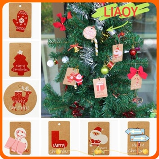 Liaoy ป้ายแท็กไม้ ลายซานต้าคลอส สโนว์แมนน่ารัก แฮนด์เมด DIY สําหรับแขวนตกแต่งต้นคริสต์มาส 100 ชิ้น