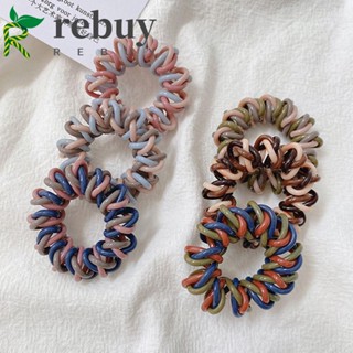 Rebuy ยางรัดผมหางม้า แบบยืดหยุ่น สีโมแรนดี้น่ารัก เรียบง่าย เครื่องประดับ สําหรับผู้หญิง