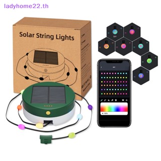 Doulady สายไฟ Led RGB พลังงานแสงอาทิตย์ 16.4 ฟุต พร้อมพอร์ตชาร์จ USB IP 65 กันน้ํา พร้อมกล่องเก็บ