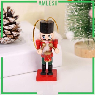 [Amleso] แครกเกอร์ไม้ รูปทหาร ขนาด 3.9 นิ้ว สําหรับแขวนตกแต่งคริสต์มาส 3 ชิ้น