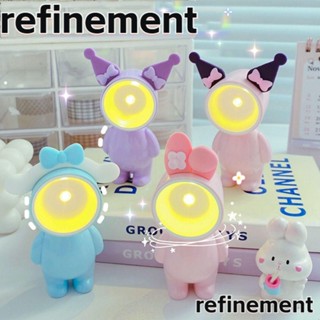 Refinement โคมไฟตั้งโต๊ะ LED พลาสติก ขนาดพกพา ลายการ์ตูนน่ารัก ปรับขนาดได้ ของขวัญคริสต์มาส สําหรับเด็ก