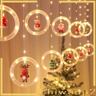 [Chiwanji2] ผ้าม่านไฟ Led สีขาวอบอุ่น ลายคริสต์มาส สําหรับติดผนัง ครบรอบ