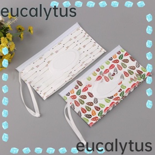 Eucalytus1 กระเป๋าทิชชู่เปียก EVA ลายใบไม้ แบบพกพา เป็นมิตรกับสิ่งแวดล้อม ใช้ซ้ําได้ สําหรับเด็กทารก 2 ชิ้น