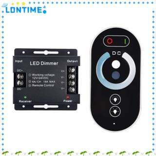 Lontime รีโมตคอนโทรล DC12V-24V พลาสติก 6 คีย์ สวิตช์ไฟโทนเดี่ยว อลูมิเนียม 18A แบบพกพา สีดํา หรี่แสงได้