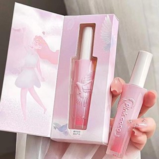 Hot Sale# angel girl peace dove kiss Dudu lip water light glass mirror lip glaze student plain face white lipstick lip honey 8cc