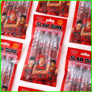 Yg ปากกาเจล ลายการ์ตูน SLAM DUNK เครื่องเขียน สําหรับนักเรียน 6 ชิ้น ต่อชุด