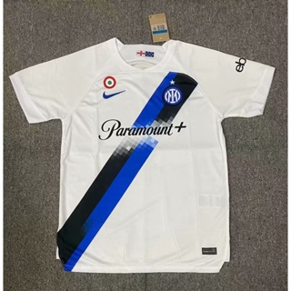 Fan Edition 2324 ใหม่ Inter Milan Away เสื้อยืดลําลอง แขนสั้น คุณภาพสูง ลายฟุตบอล