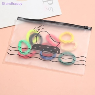 Standhappy กระเป๋าเครื่องสําอาง PVC แบบใส กันน้ํา แบบพกพา สําหรับผู้หญิง