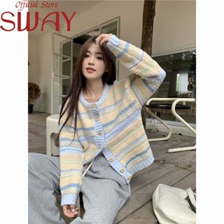 SWAY  เสื้อแฟชั่นผู้หญิง เสื้อแขนยาว คลุม ไหมพรม ครอปเสื้อแขนยาว  Unique Stylish สไตล์เกาหลี ทันสมัย WMY239000L 36Z230909