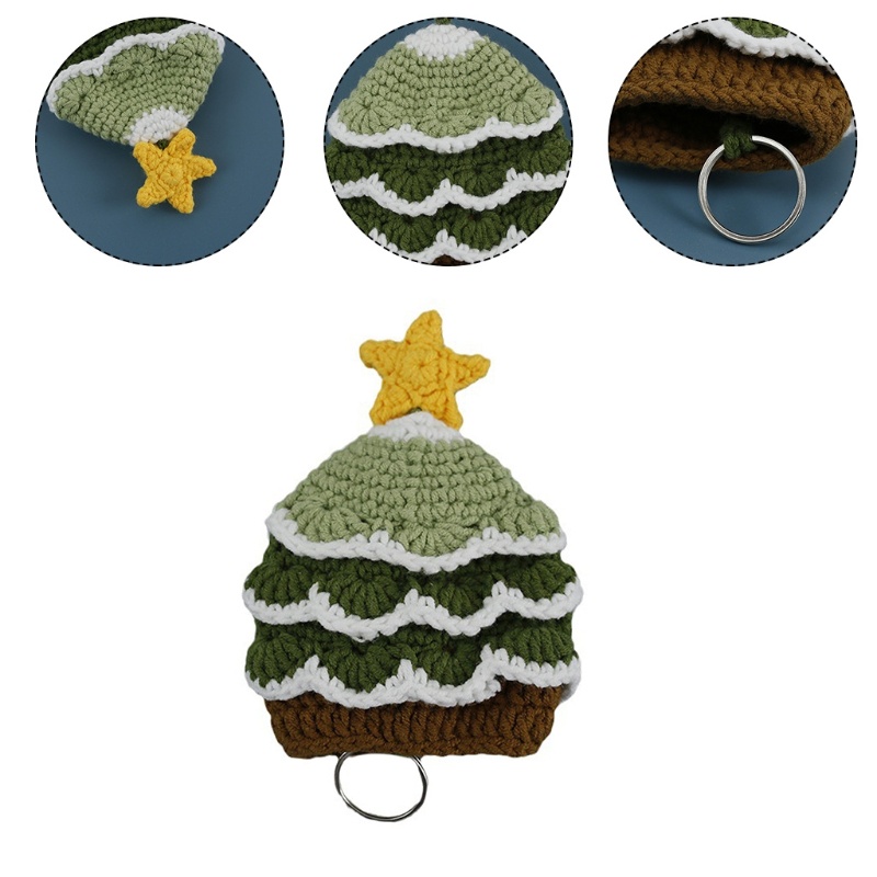 Zzz Christmas Tree Key Case Key Holder KeyRing ถักปลอกกุญแจฝาครอบป้องกัน