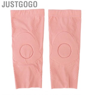 Justgogo Knee Protector  Ultra Thin Convenient Use Silicone Impact Resistant Dance Pad for Jogging Outdoor Sports