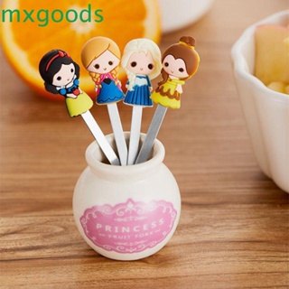 Mxgoods ส้อมจิ้มผลไม้ ลายการ์ตูนเจ้าหญิงน่ารัก พร้อมที่จับ สําหรับสลัด