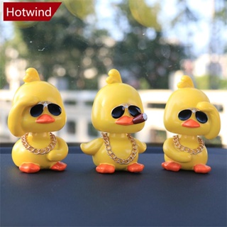 Hotwind หัวตุ๊กตาเป็ดสีเหลืองน่ารัก สร้างสรรค์ เครื่องประดับ สําหรับตกแต่งภายในรถยนต์ E7N1