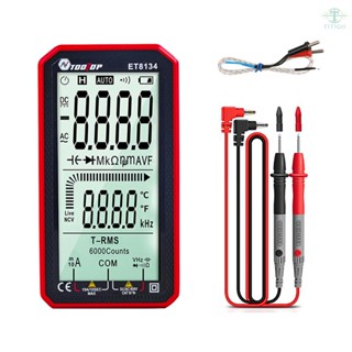 TOOLTOP ET8134 Portable 4.7 Inch LCD Screen Multimeter Direct Current Voltage Current AC Voltage Current Measurement Capacitance Resistance Measuring Multifunction Multimeter Backlight Function