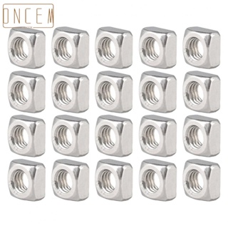 【ONCEMOREAGAIN】Reliable Square Thin Nuts 20pcs M6 Thread Rust Resistant Stainless Steel