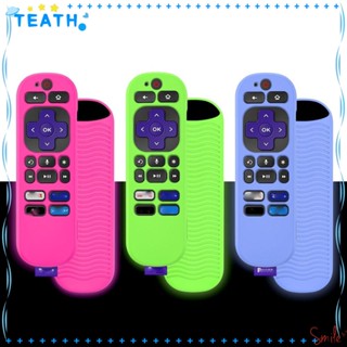 Teath ปลอกซิลิกาเจล สีพื้น กันลื่น กันกระแทก สําหรับรีโมตควบคุมทีวี TCL Roku RCA1R